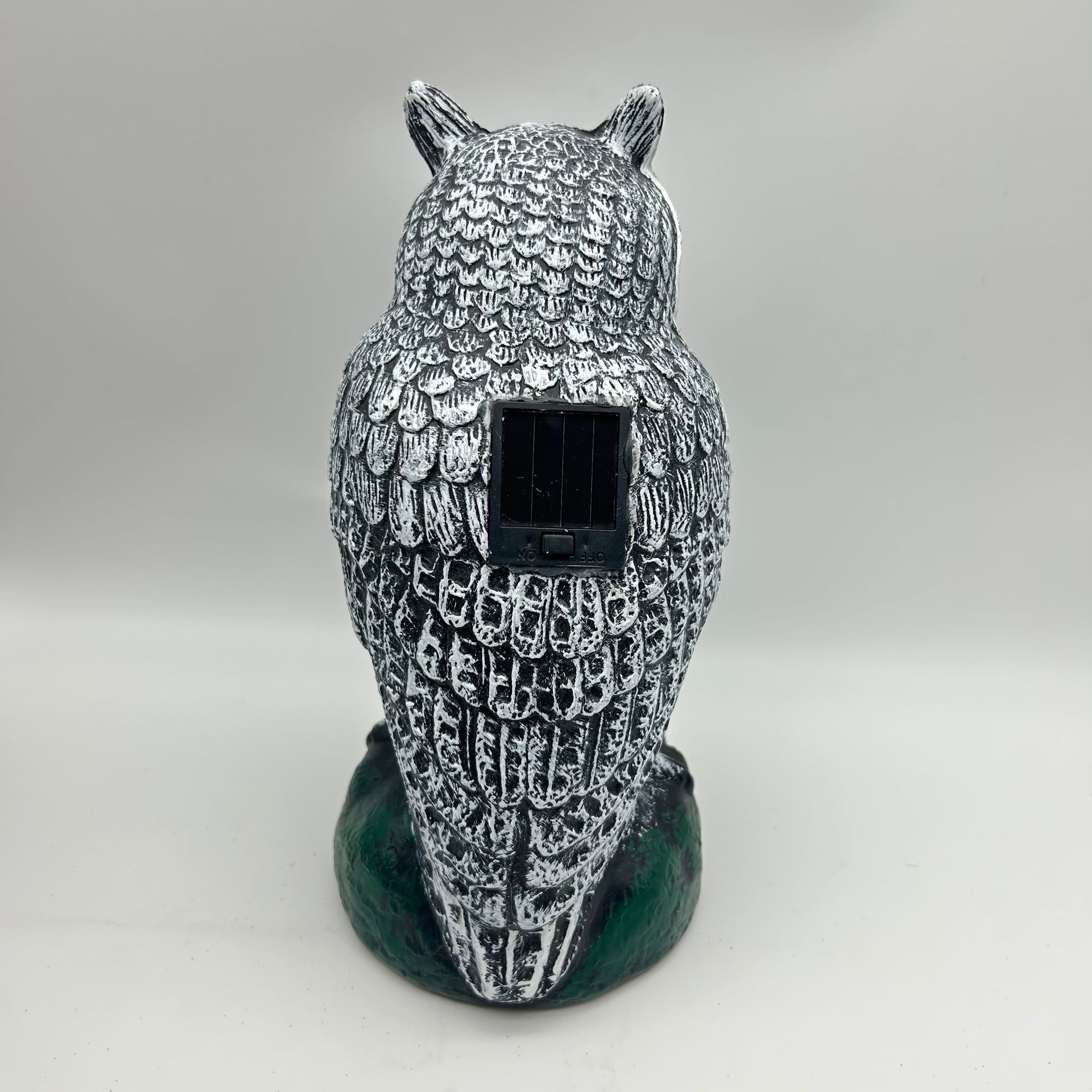 Owl de simulación transfronteriza, ojos solares, adornos de plástico brillantes, patio, granja, jardín, repelente de ratas, pájaros asustados