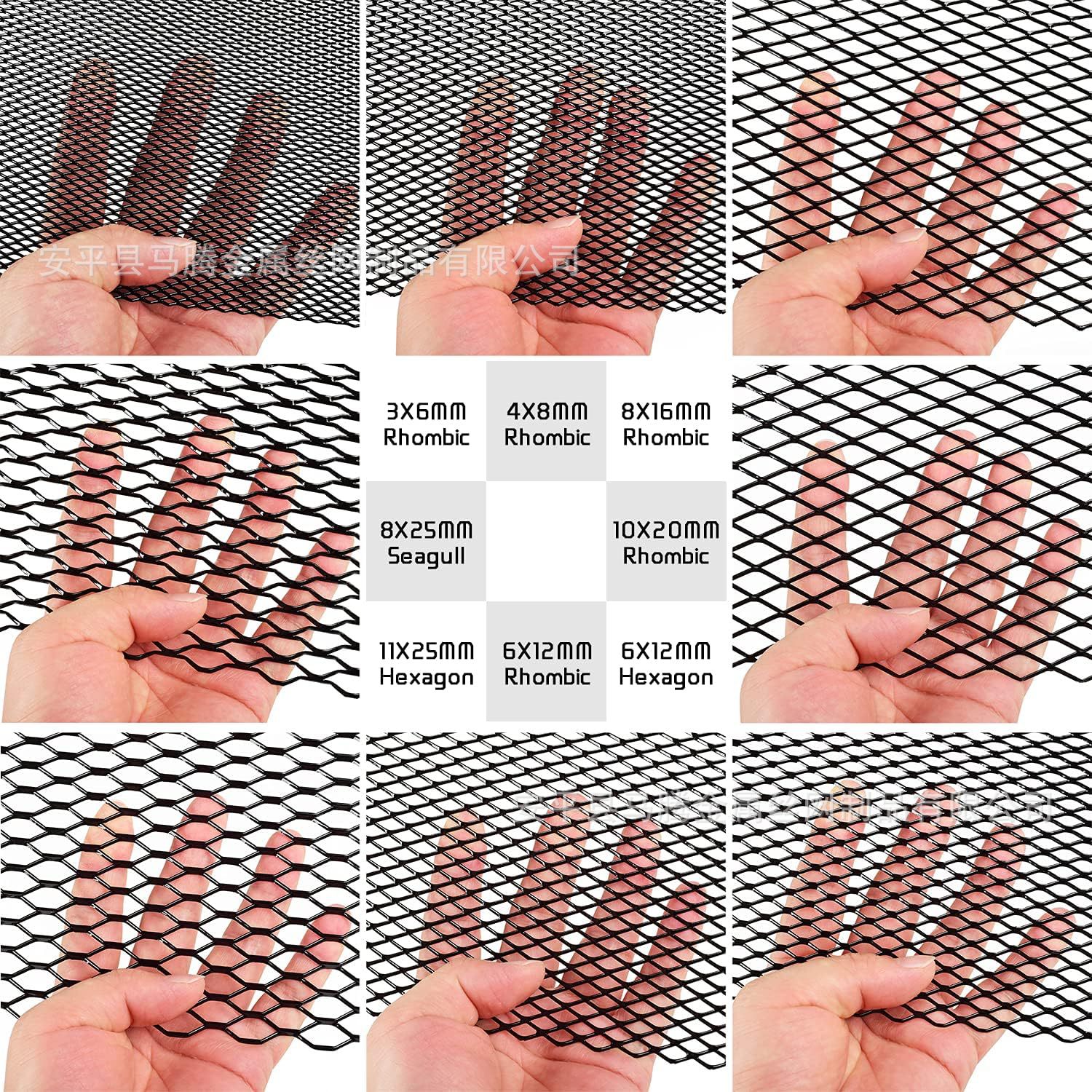 Aluminum Car Front Windshield Cooling Grille Black Small Hole Car Grille Modified Air Vent Net Large Surround 3X6