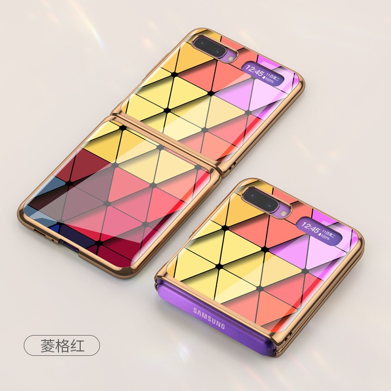 Marca de moda Samsung Galaxy Z Flip 4G caja del teléfono móvil Nuevo vidrio electrochapado flipz teléfono móvil funda protectora aplicable