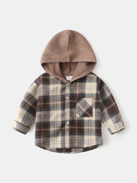 autumn children's shirt for boys with hood