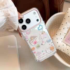 透明小象卡通适用18promax手机壳iphone16可爱手账风15软套17防摔
