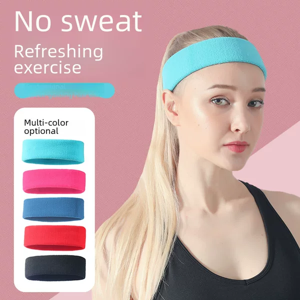 New jump exercise badminton sports antiperspirant belt elastic solid color widened sweat-absorbent headband running sweat-guiding hair belt wholesale