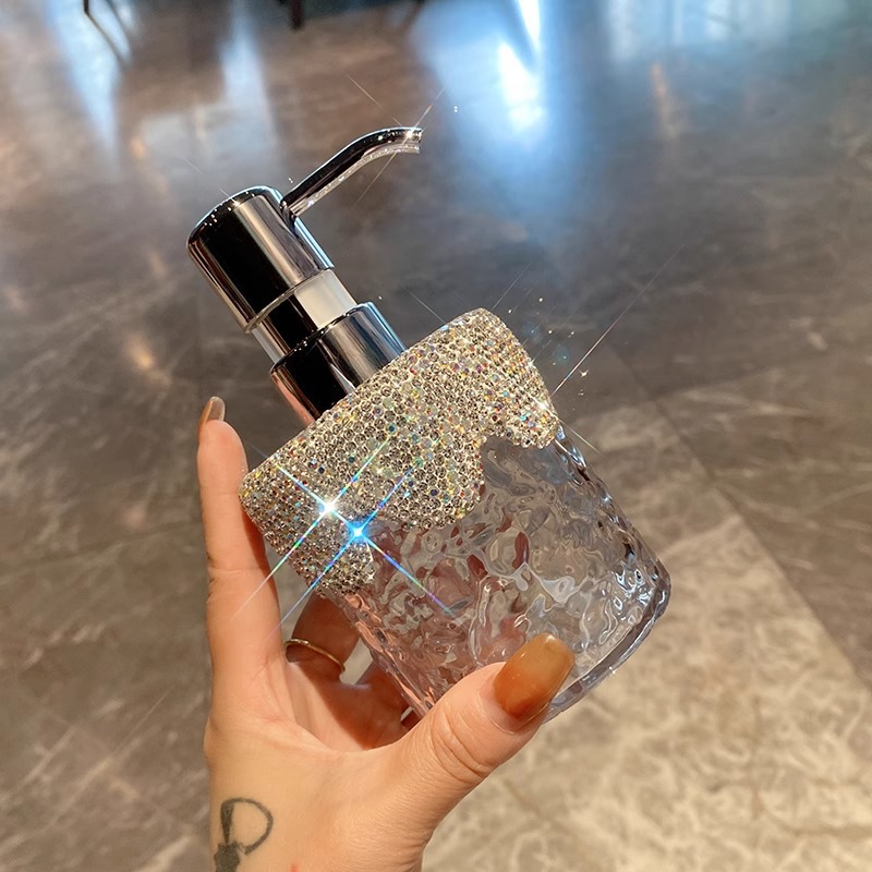 奢华镶钻浴室护发素瓶洗发水沐浴露按压式分装高档塑料洗手液空瓶