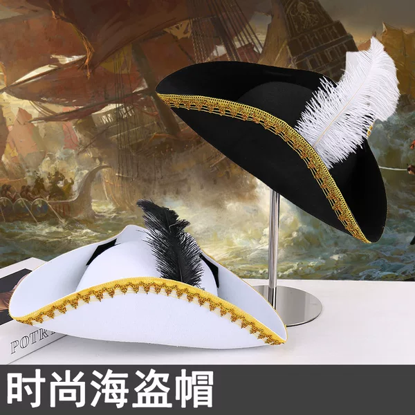 Halloween Popular Party Cosplay Decoration Feathered Captain Jack Sparrow Pirate Hat