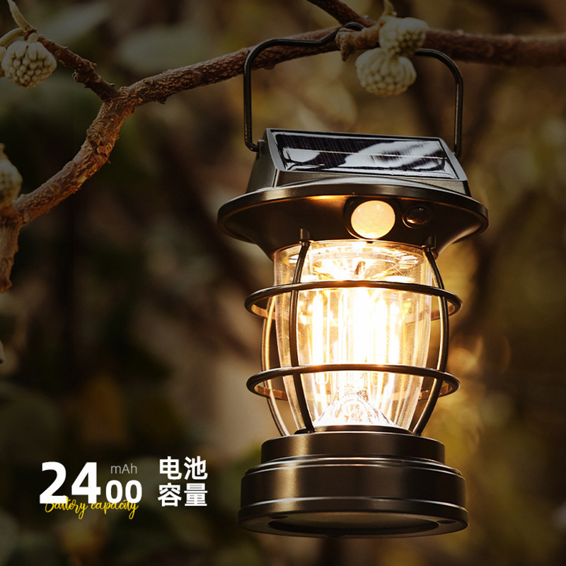 Lámpara solar transfronteriza al aire libre iluminación callejera ambiente de emergencia doméstica iluminación portátil impermeable camping tent light