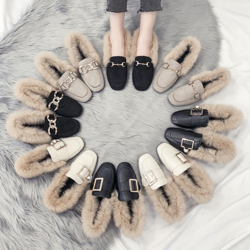 Mooring shoe women outdoor wear autumn winter thick sole versatile one-piece pinto shoe cotton shoes