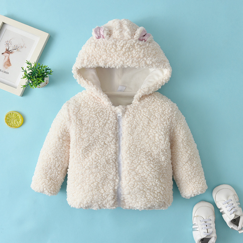 Manteaux de laine d'agneau épais pour bébé nouveau-né automne hiver