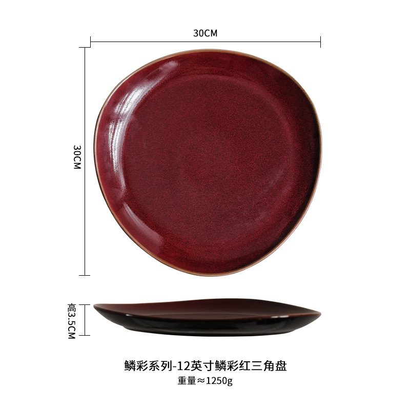 Nordic ins horno vajilla de cerámica restaurante del hotel placa irregular de sushi Placa de carne placa de la casa