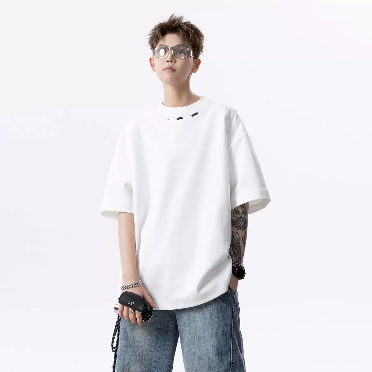 美式cleanfit复古潮流短袖t恤男2025夏季新款宽松内搭设计感上衣