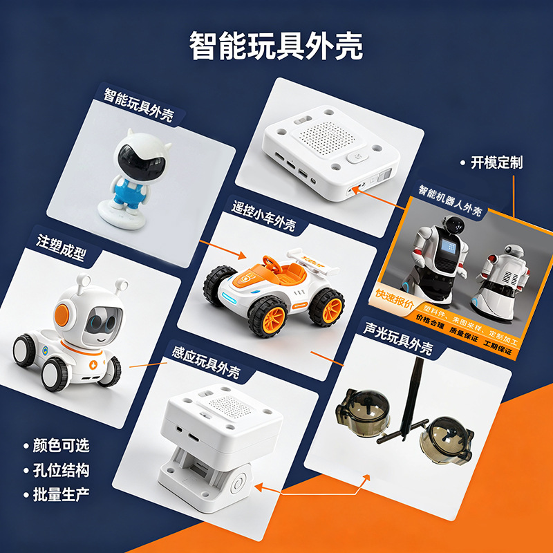 Design and Custom Mold Making for Smart Toy Shells, Injection Molding of Robot Shells, and Abs Plastic Parts Processing