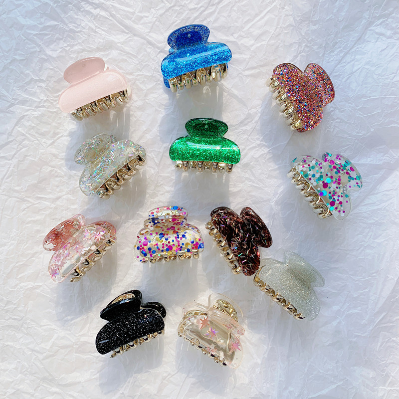 10g Weight Retro Classic Style Women's Multicolor Solid Color Acrylic Hair Claws