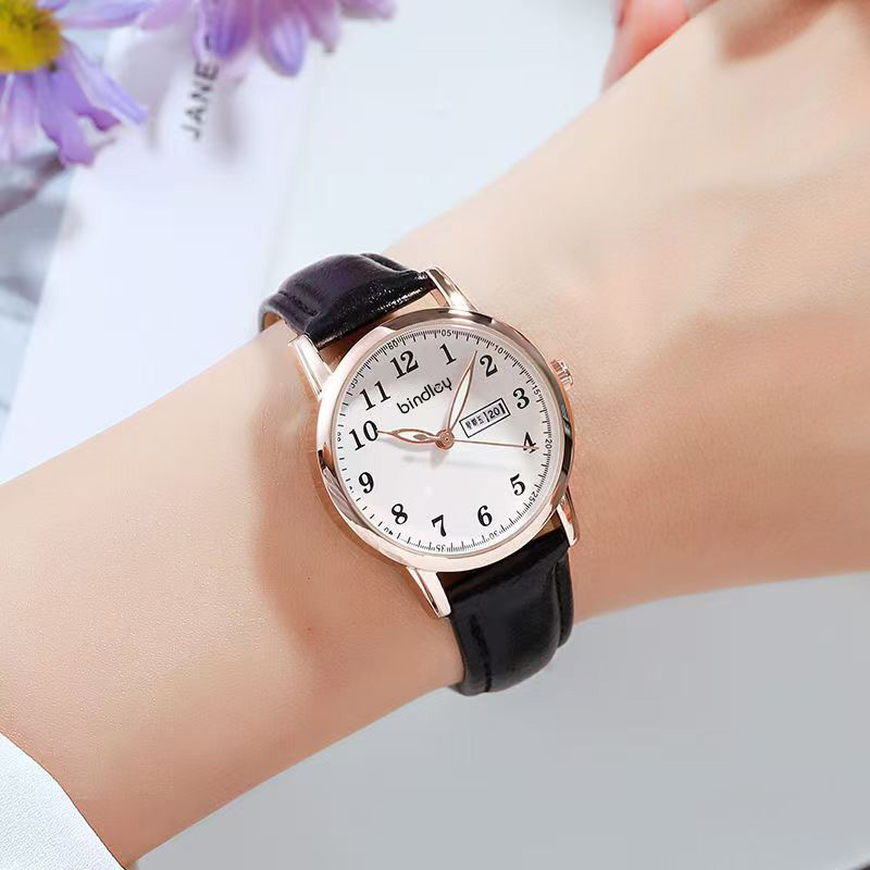 One-Piece Drop-Shipping Spot Manufacturer Wholesale Watch for Female Students Exam Simple Digital Light Luxury Waterproof Calendar Watch for Women