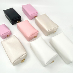 New women's cosmetic bag portable lipstick travel storage bag PU waterproof toiletry bag octagonal square clutch bag