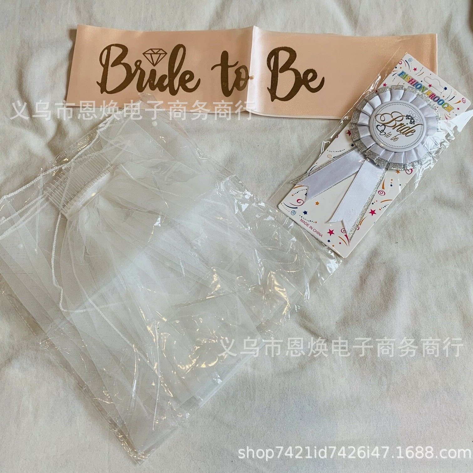 Bachelor Party novia de oro rosa para ser correa de hombro banda ceremonial nupcial de dos piezas corona diadema