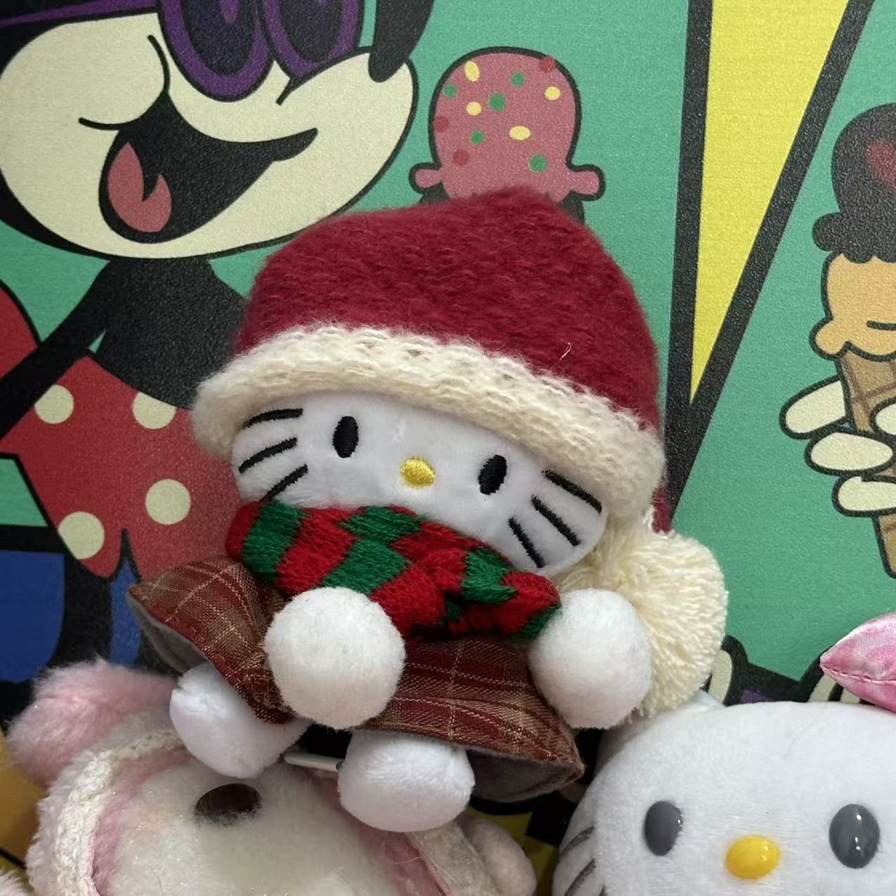 Amor hellokitty muñeca colgante llavero colgante bolsas de regalo bolsas de peluche lindo muñeca colgante lindo