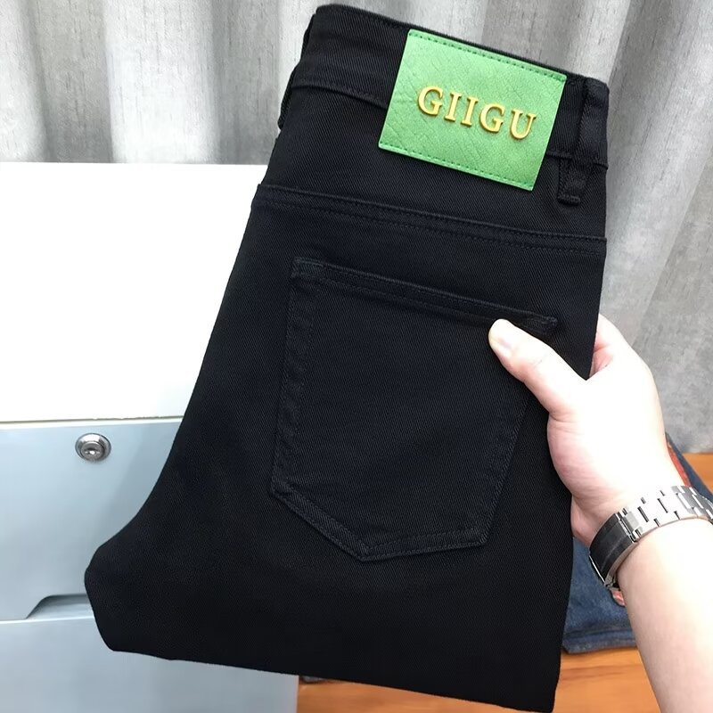 Versatile Fit Tapered Men's Slim Straight Teen Fashion Trendy Casual Jeans_mkmklike.com