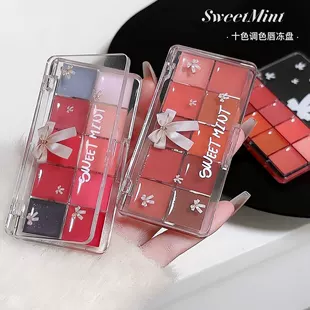Палетка для губ SweetMint ZP8009 — десятицветная керамическая губная палитра, 7 г