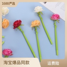 新奇特玫瑰花创意圆珠笔 趣味文具仿真花朵笔 婚庆签到笔厂家批发