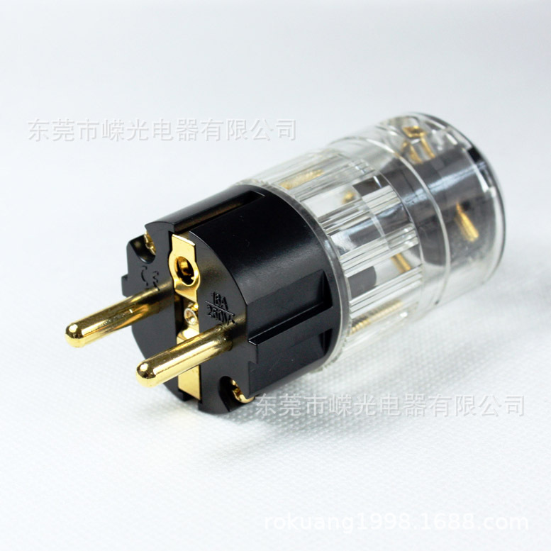 NO.:GP  欧规镀银插头Schuko镀金音响插头德式镀金音响舞台插头