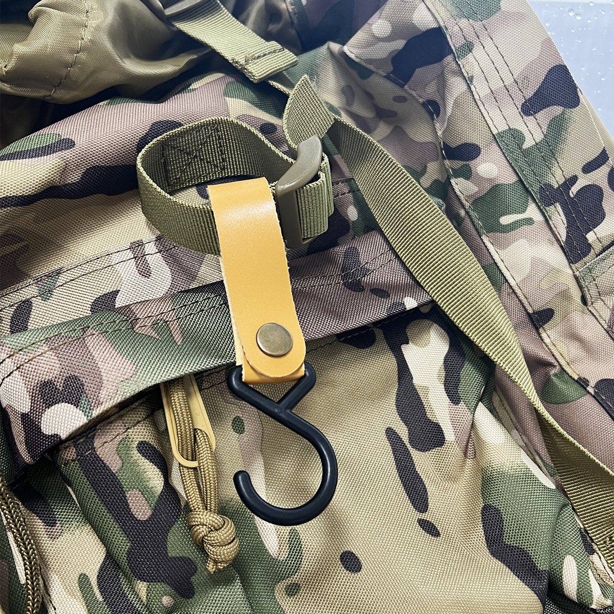 Estante de almacenamiento al aire libre gancho de cuero gancho de trípode portátil desmontable fijo tienda fija hebilla de cuerda de ropa