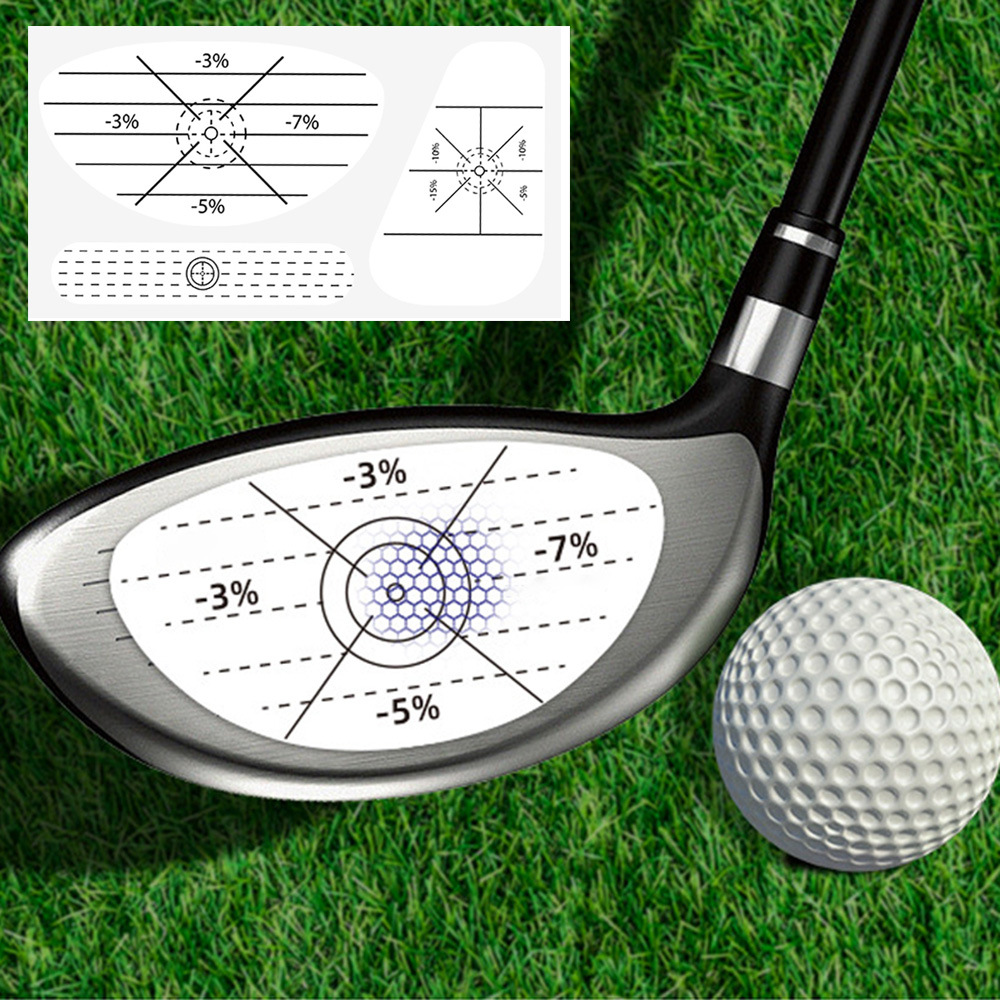 pegatina de cabeza de palo de golf pegatina de impacto de palo de golf pegatina de golpe impresa pegatina extraíble entrenamiento auxiliar putter hierro