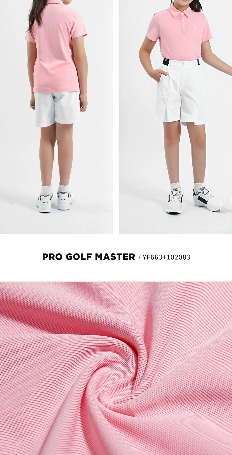 Áo phông ngắn tay golf trẻ em – đồng phục thể thao đội nhóm — YF663-bé gái màu hồng [dệt trơn], YF663-Màu xanh nước ngoài cho bé gái [dệt trơn], YF663-bé gái màu trắng [dệt trơn] chi tiết 11