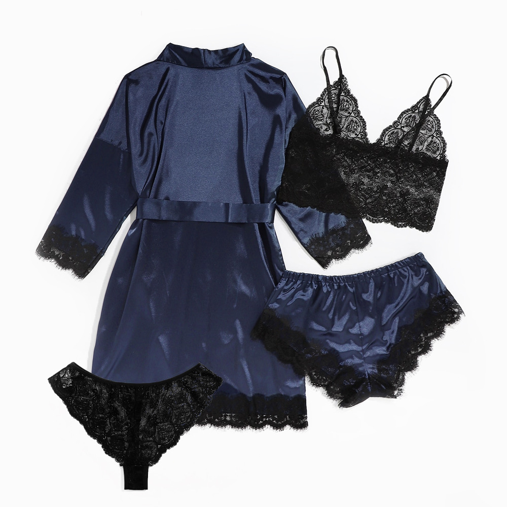 Lace Hollow Four-Piece Set Pajama NSYO50900