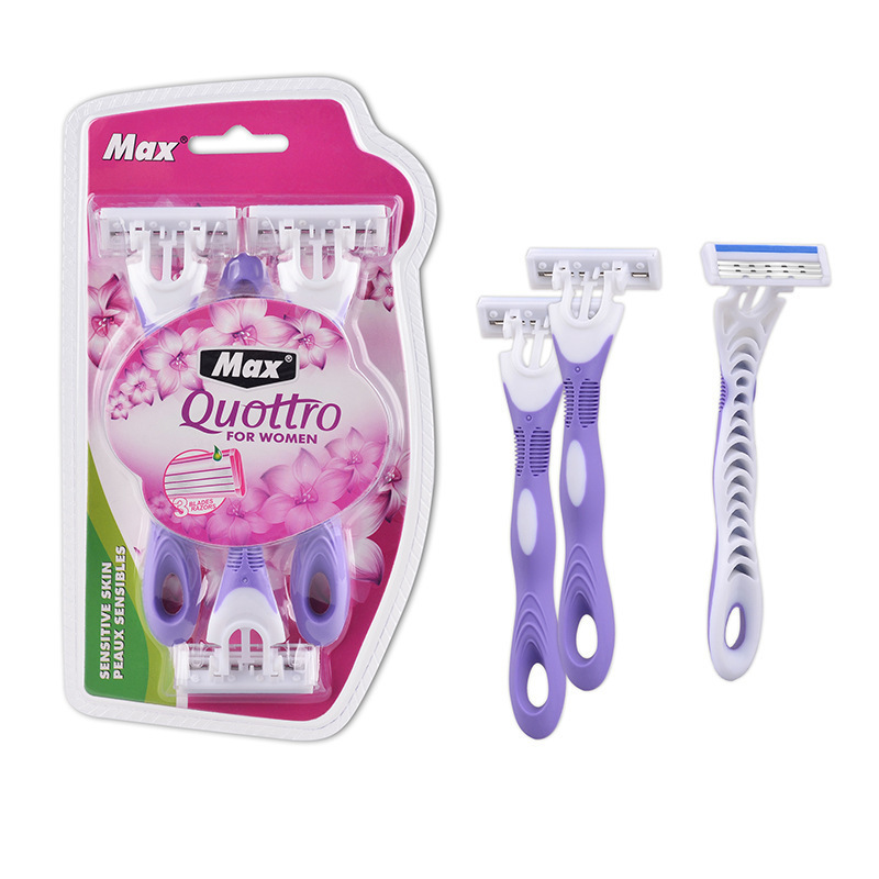 Manufacturer Wholesale Panda Handle Shaver Three-Layer Imported Stainless Steel 3-Piece Suction Card Set Manual Shaver