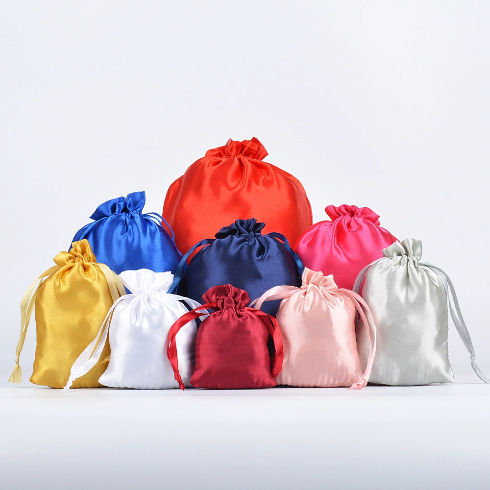 Атласный симулированный шелк из бутовой ткани карманы веревки сумки для подарков ювелирные изделия парики пылезащитный мешок для хранения пятно оптом