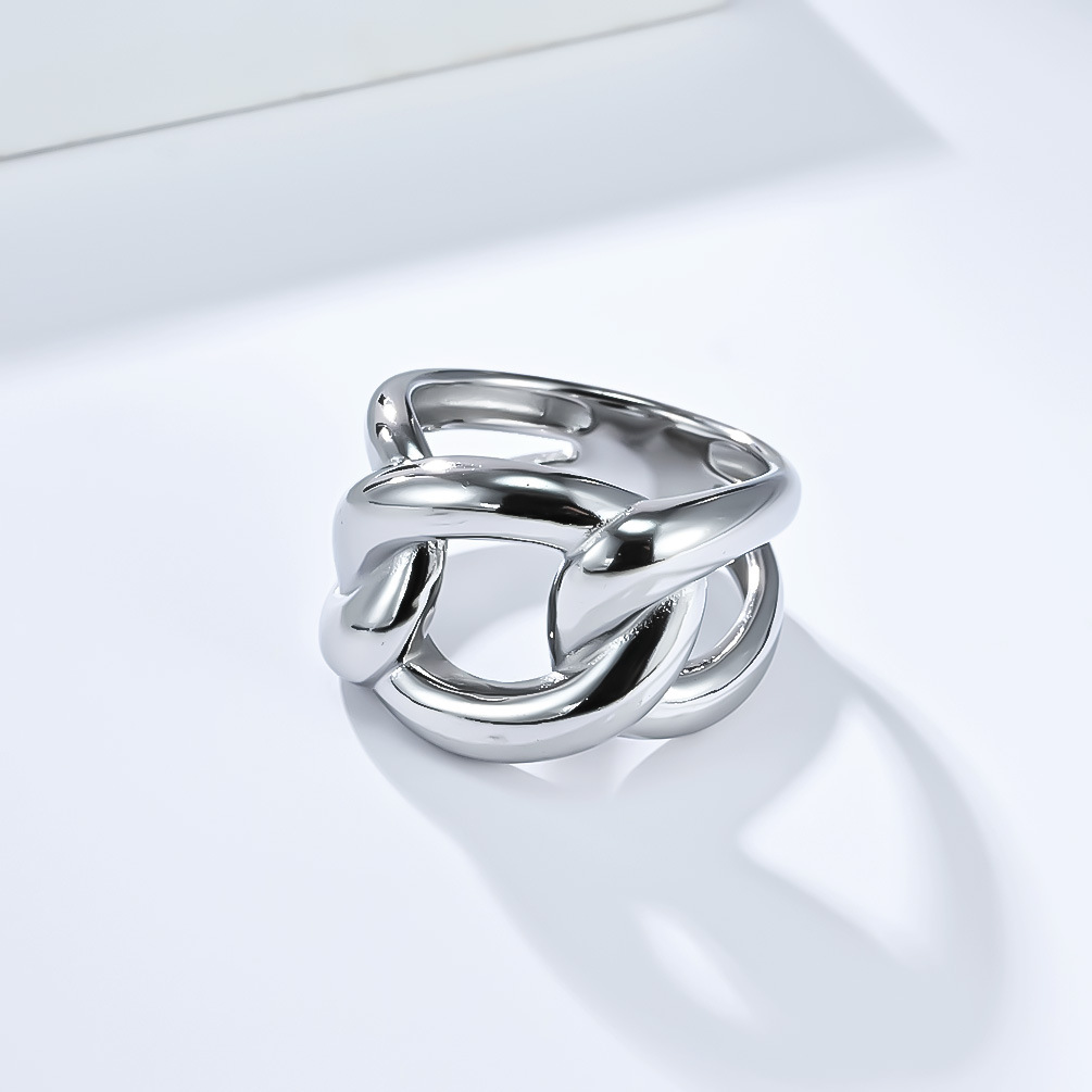 Minimalist Geometric Titanium Steel Ring For Women Irregular Shape_voghion.com