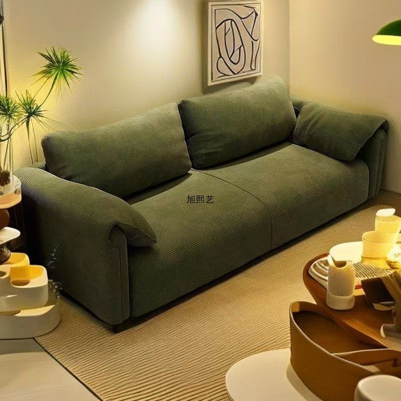 Fabric Sofa for Small Bedroom, Living Room, Homestay, Apartment, Trendy Direct-Line Cat Scratch-Resistant Lazy Nordic Solid Wood