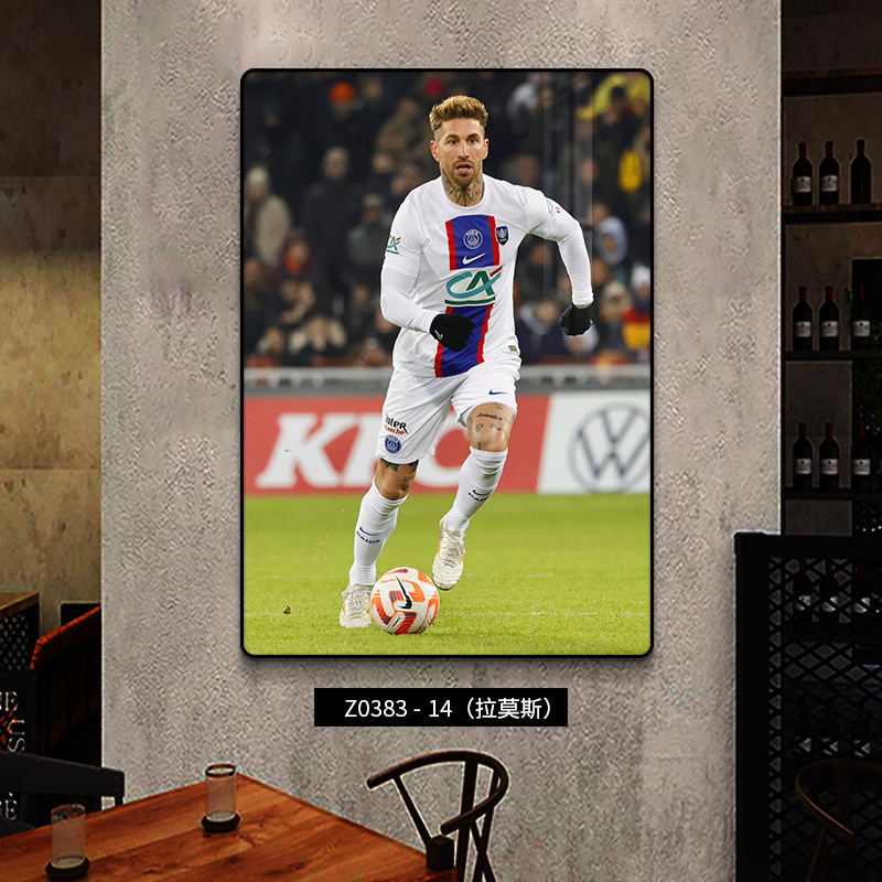 Estrellas del fútbol decoración Ronaldo fondo póster de pared deportivo Lotería mural Copa del Mundo Colgar pintura Euro 2024