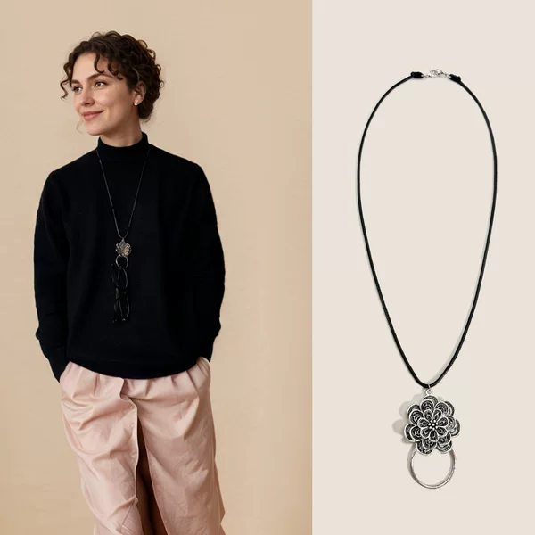 Cross-border Amazon Flower vintage glasses accessories clothing matching alloy flower glasses necklace glasses lanyard