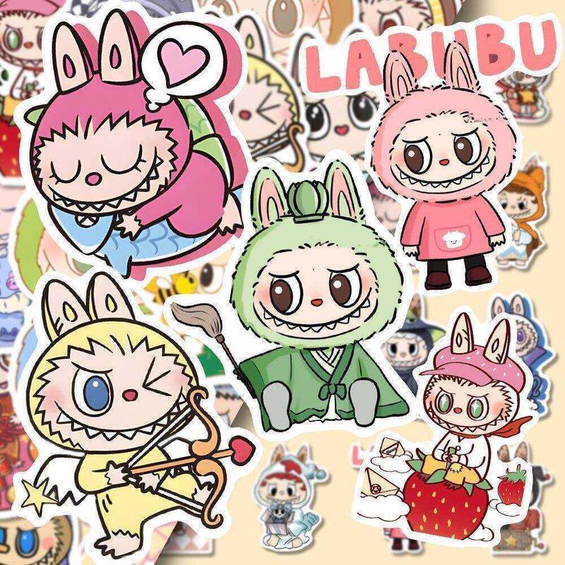 【オリジナル】ラブブステッカー170枚、パズルドレスアップステッカー、バブルマート周辺機器、携帯電話・パソコンステッカー|undefined