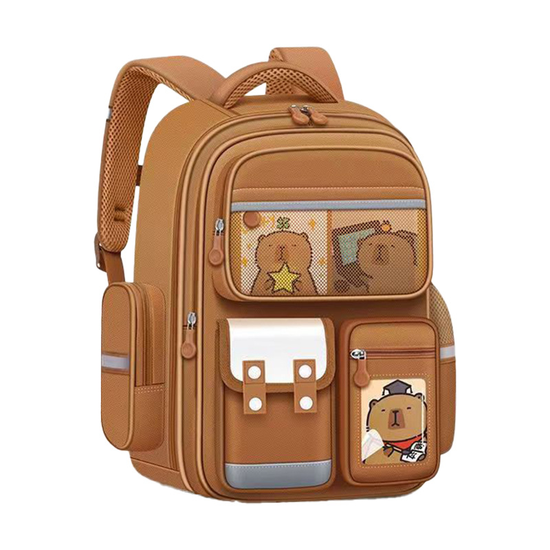 Comercio exterior transfronterizo Kapibala escuela primaria mochilas escolares para hombres y mujeres, carpincho, reducción de la carga, protección de la columna, mochila para niños al por mayor