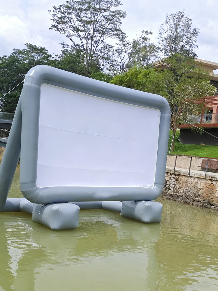 Pantalla inflable al aire libre gran cortina móvil comercial de proyección de aire cerrado agua escénica tela de película publicitaria