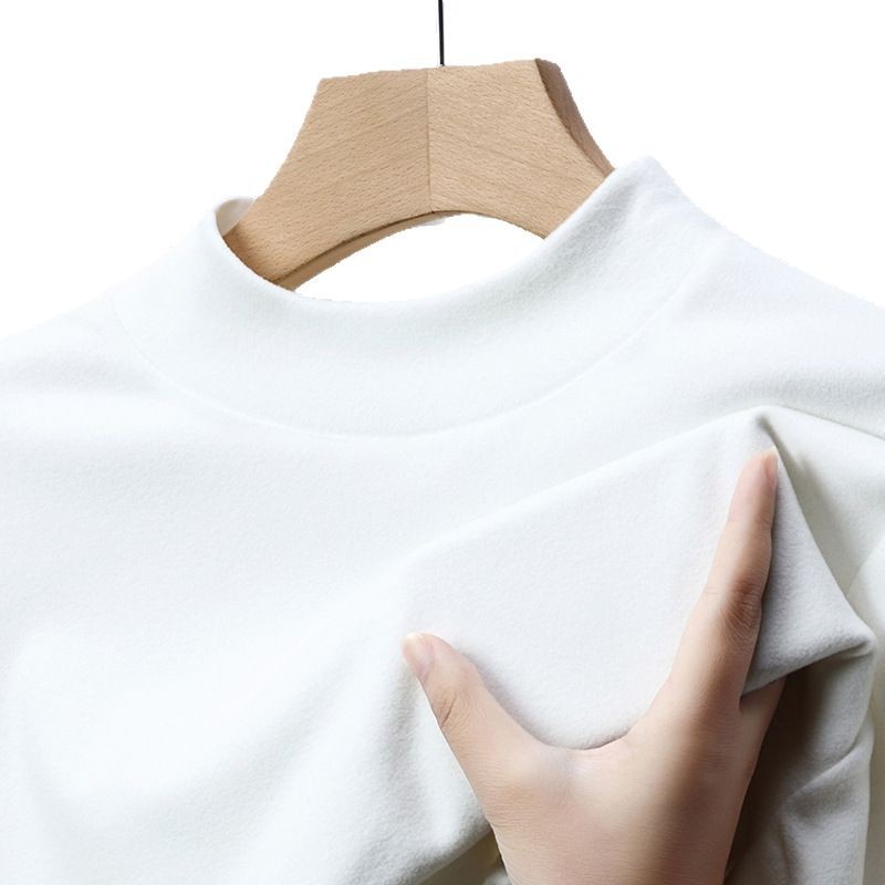 Avanzado DE LA Ópera de Pekín de doble cara de terciopelo medio de cuello alto de manga larga de los hombres de invierno cálido camiseta de los hombres de otoño e invierno camiseta