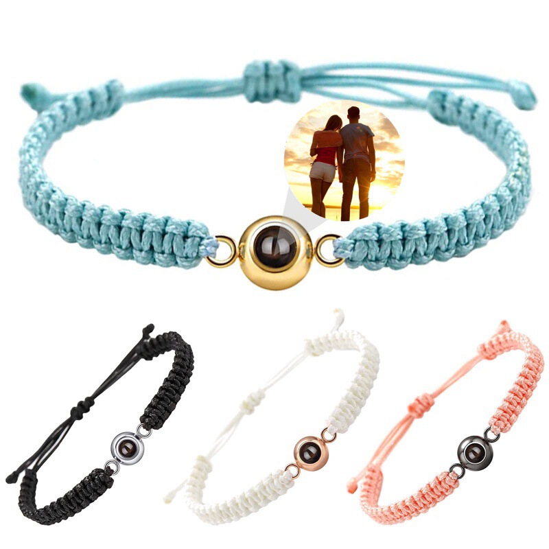 European and American personalized color picture projection stainless steel round bubble couple bracelet men and women bracelet 100 languages customization European and American personalized color picture projection stainless steel round bubble couple bracelet men and women bracelet 100 languages customization