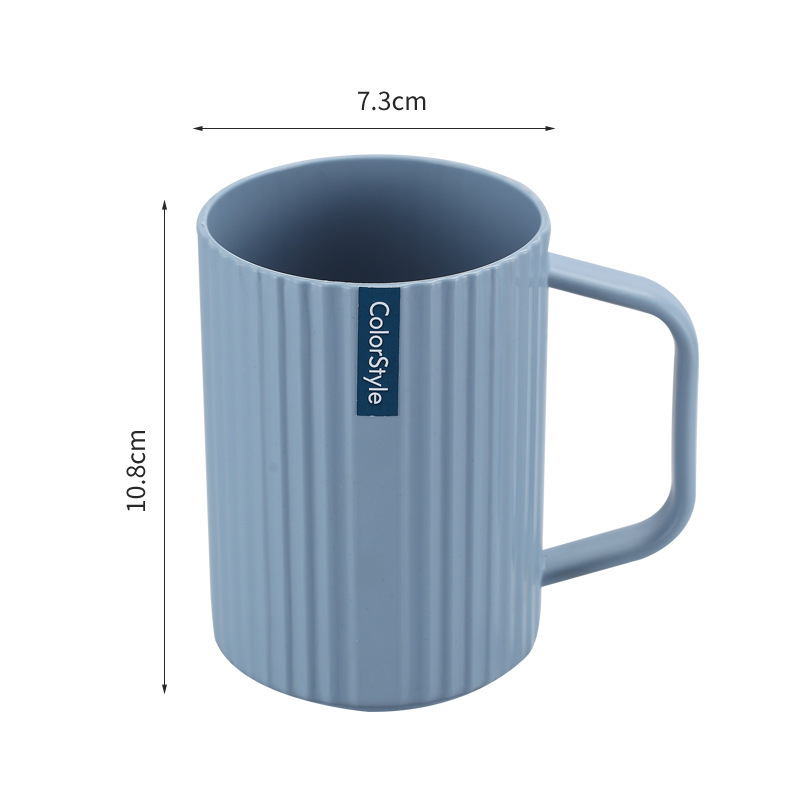 Double-toned Bathroom Tumbler With Handle For Student Dormitory_voghion.com