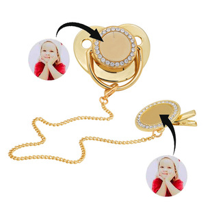 Cross-border explosions sublimation diamond play mouth aluminum heat transfer baby drill nipple factory outlet