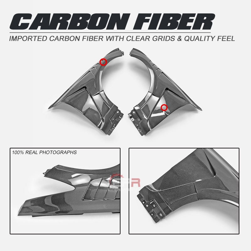 For KIA STINGER Carbon Fiber EPA2 Upper and Lower Vented Fender Flares Replacement Parts