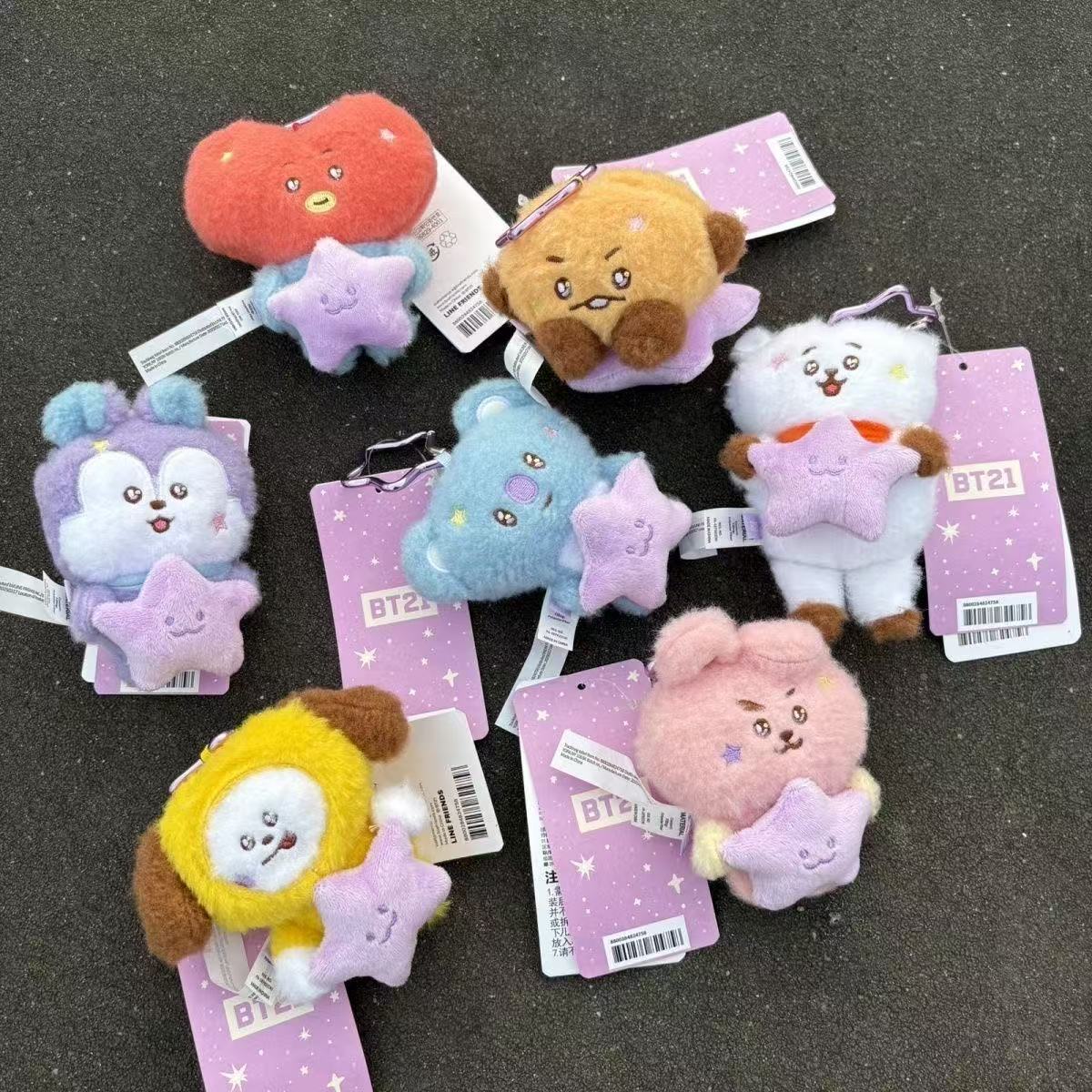 Bts Travel Series Plush Doll Keychain Bag Pendant Cartoon Plush Doll Ornament Gift