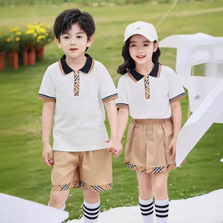 成都校服服装厂夏季幼儿园定制夏装儿童校服学院风套装小学生班服