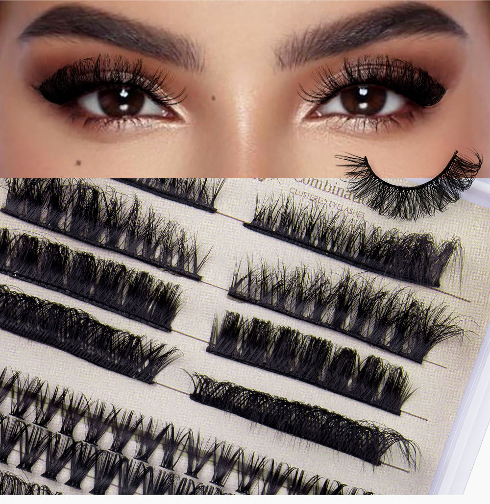 New Set Simulates Dense DIY Segmented Grafted False Eyelash Natural Single Cluster false eyelashes_voghion.com