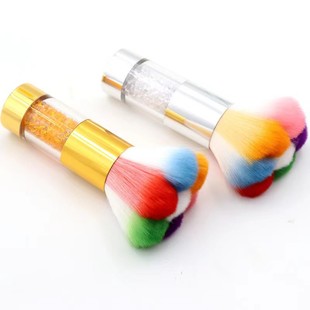 Cross-Border Hot-Selling Diamond Nail Dust Brush Manicure Tool Brush Soft-Bristled Nail Brush Blush Colorful Petal Makeup Brush
