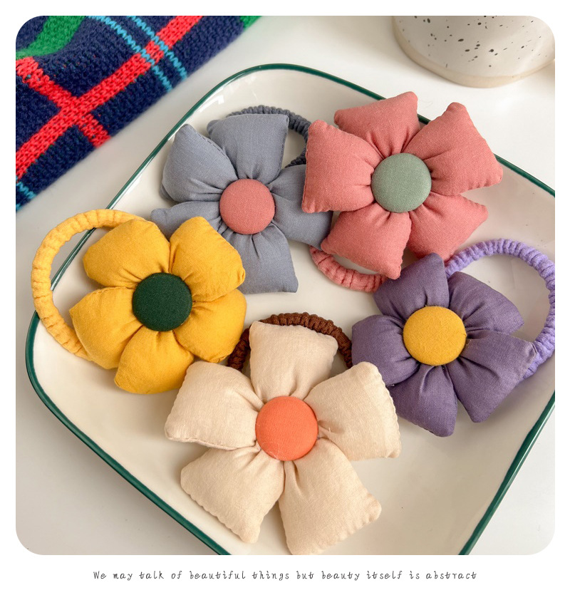 Simple Style Flower Cloth Patchwork Hair Tie 1 Piece display picture 2