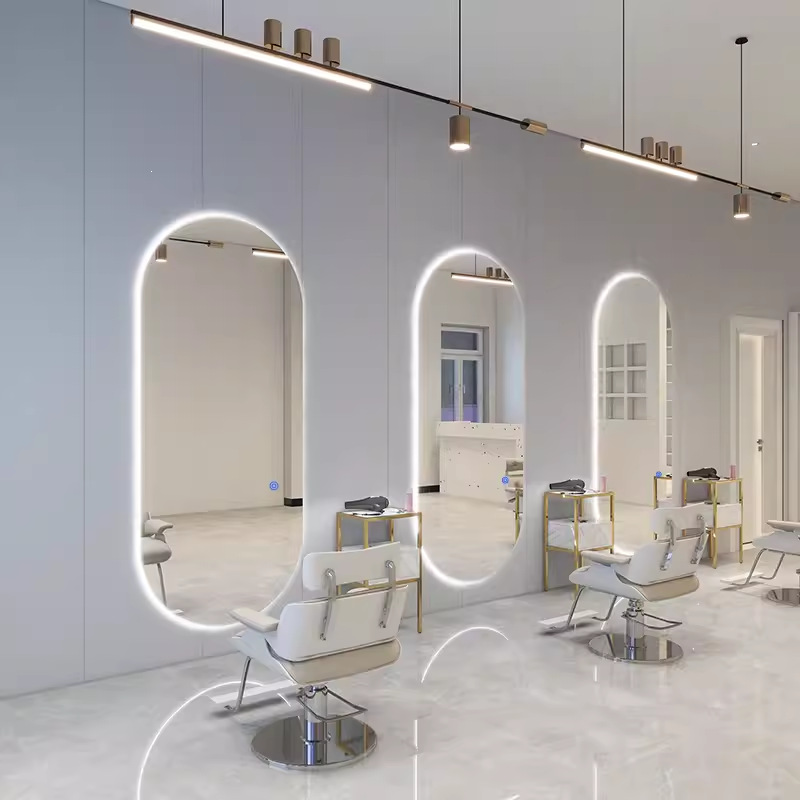 Barbería espejo salón de belleza mesa especial pared mirror image 3