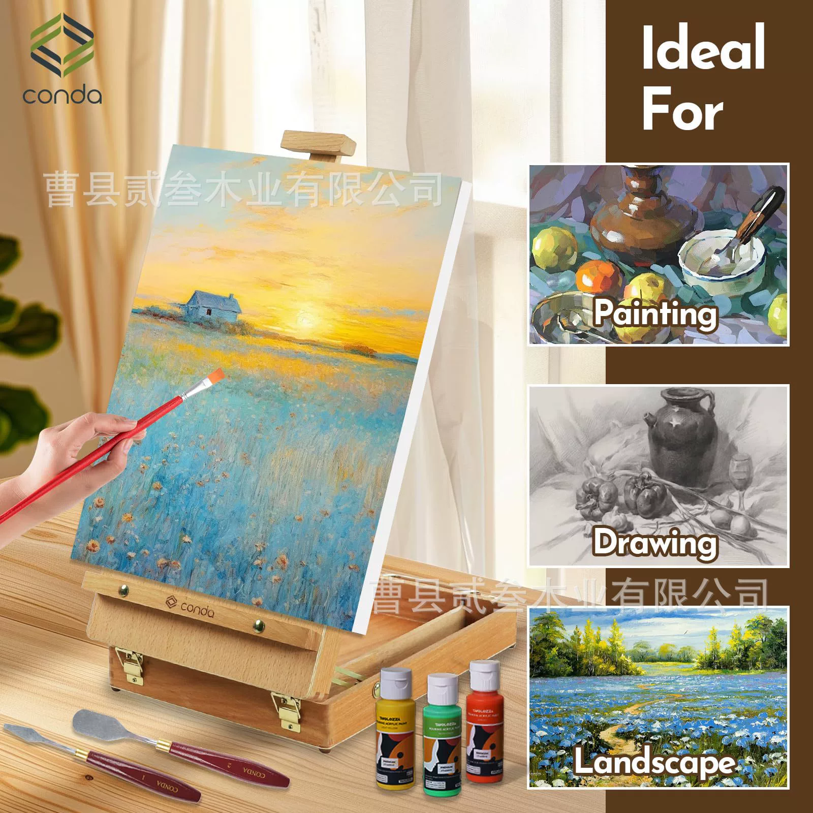 Настольный мольберт из цельного дерева, складной настольный мольберт для рисования, подставка для масляной живописи, портативный детский художественный выставочный стенд для рисования