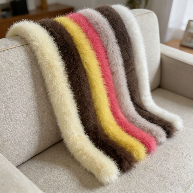 3cm仿水貂毛条唐装汉服旗袍马甲毛绒条帽条服装辅料人造毛毛条