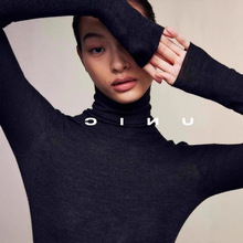 感气质高领针织打底衫女秋冬别致绝美修身毛衣内搭堆堆领上衣